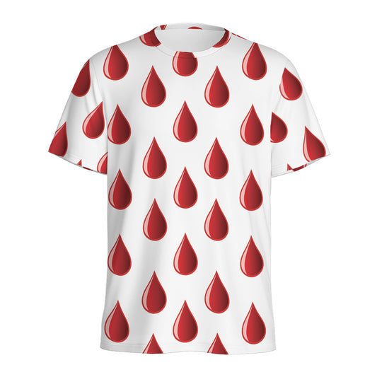 Red Blood Drop Pattern Print Men's Sports T-Shirt