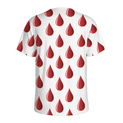 Red Blood Drop Pattern Print Men's Sports T-Shirt