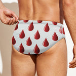 Red Blood Drop Pattern Print Men's Swim Briefs