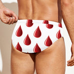 Red Blood Drop Pattern Print Men's Swim Briefs