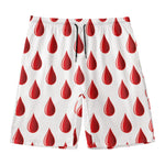 Red Blood Drop Pattern Print Men's Swim Trunks