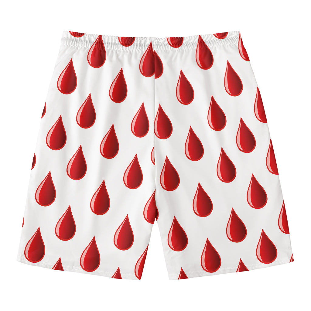 Red Blood Drop Pattern Print Men's Swim Trunks