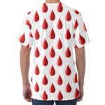 Red Blood Drop Pattern Print Men's Velvet T-Shirt