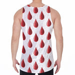 Red Blood Drop Pattern Print Men's Velvet Tank Top