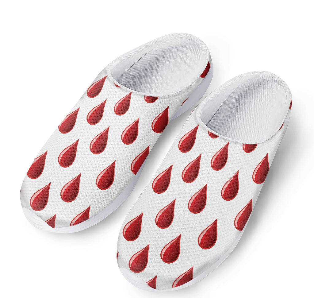 Red Blood Drop Pattern Print Mesh Casual Shoes