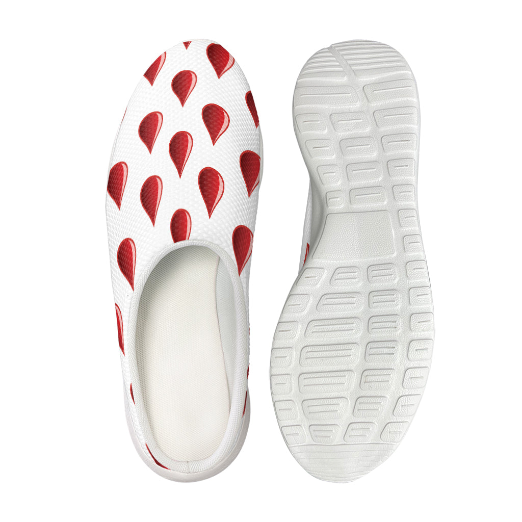 Red Blood Drop Pattern Print Mesh Casual Shoes