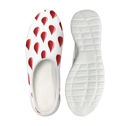 Red Blood Drop Pattern Print Mesh Casual Shoes