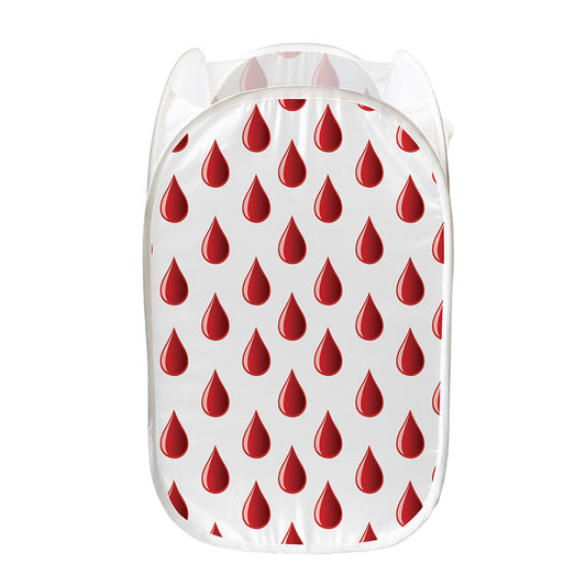 Red Blood Drop Pattern Print Mesh Laundry Hamper