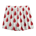 Red Blood Drop Pattern Print Mesh Shorts
