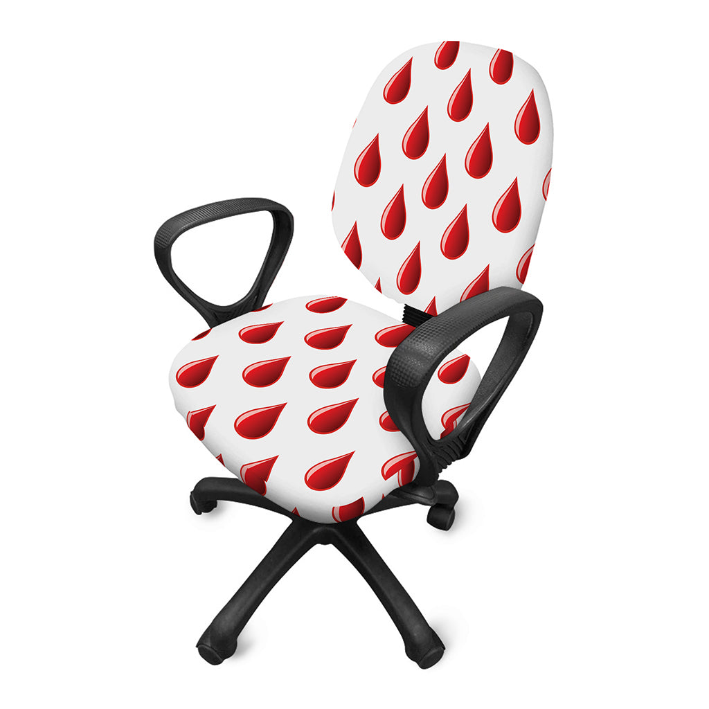 Red Blood Drop Pattern Print Office Chair Cover