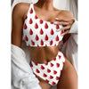 Red Blood Drop Pattern Print One Shoulder Bikini Top