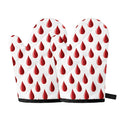 Red Blood Drop Pattern Print Oven Mitts