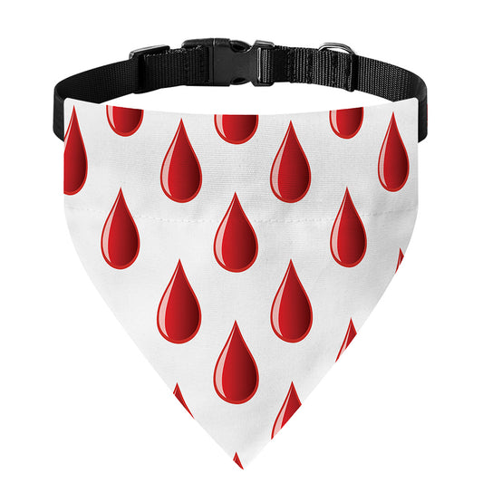 Red Blood Drop Pattern Print Over The Collar Dog Bandana