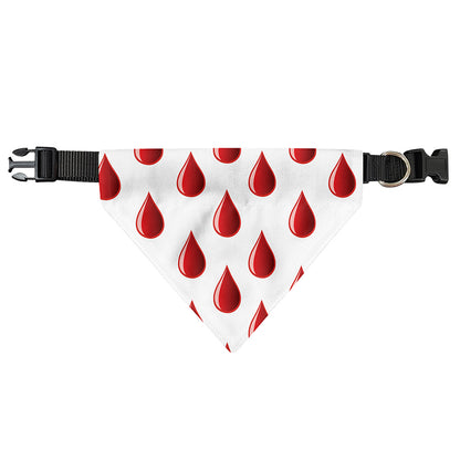 Red Blood Drop Pattern Print Over The Collar Dog Bandana