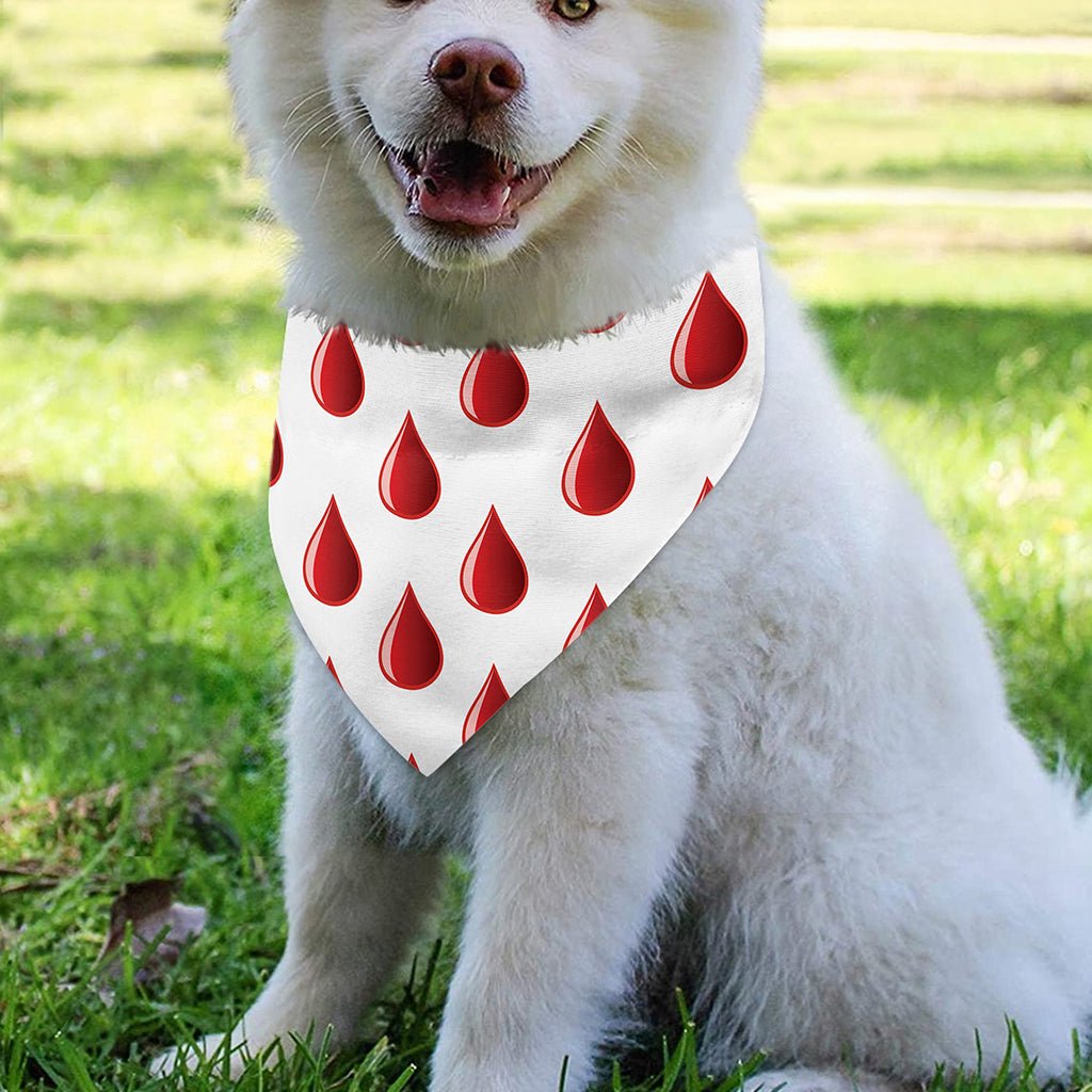 Red Blood Drop Pattern Print Over The Collar Dog Bandana