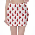 Red Blood Drop Pattern Print Pencil Mini Skirt
