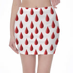 Red Blood Drop Pattern Print Pencil Mini Skirt