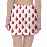 Red Blood Drop Pattern Print Pencil Mini Skirt