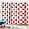 Red Blood Drop Pattern Print Pencil Pleat Curtains