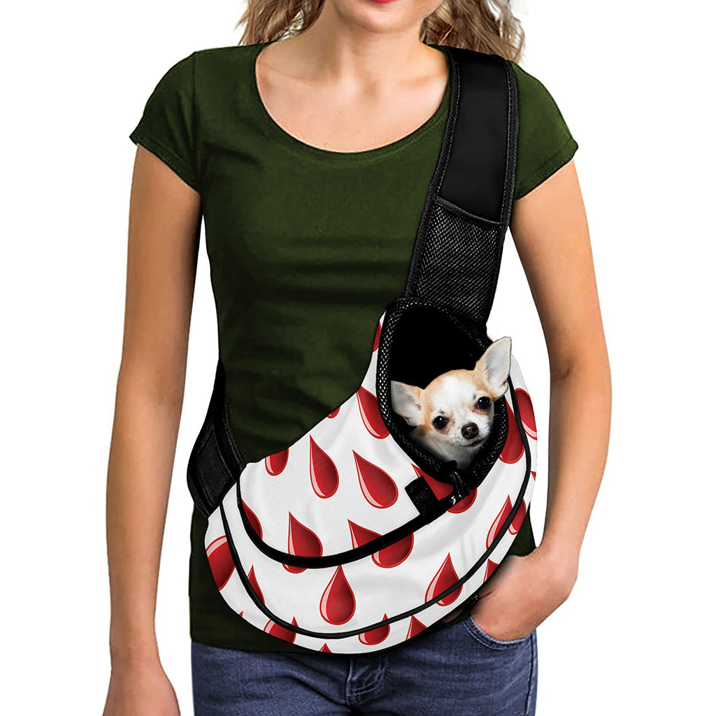 Red Blood Drop Pattern Print Pet Sling Carrier