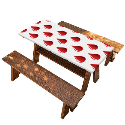 Red Blood Drop Pattern Print Picnic Table Cover