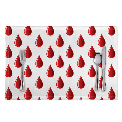 Red Blood Drop Pattern Print Placemat