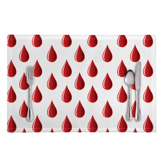Red Blood Drop Pattern Print Placemat