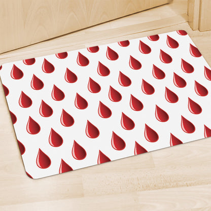 Red Blood Drop Pattern Print Polyester Doormat