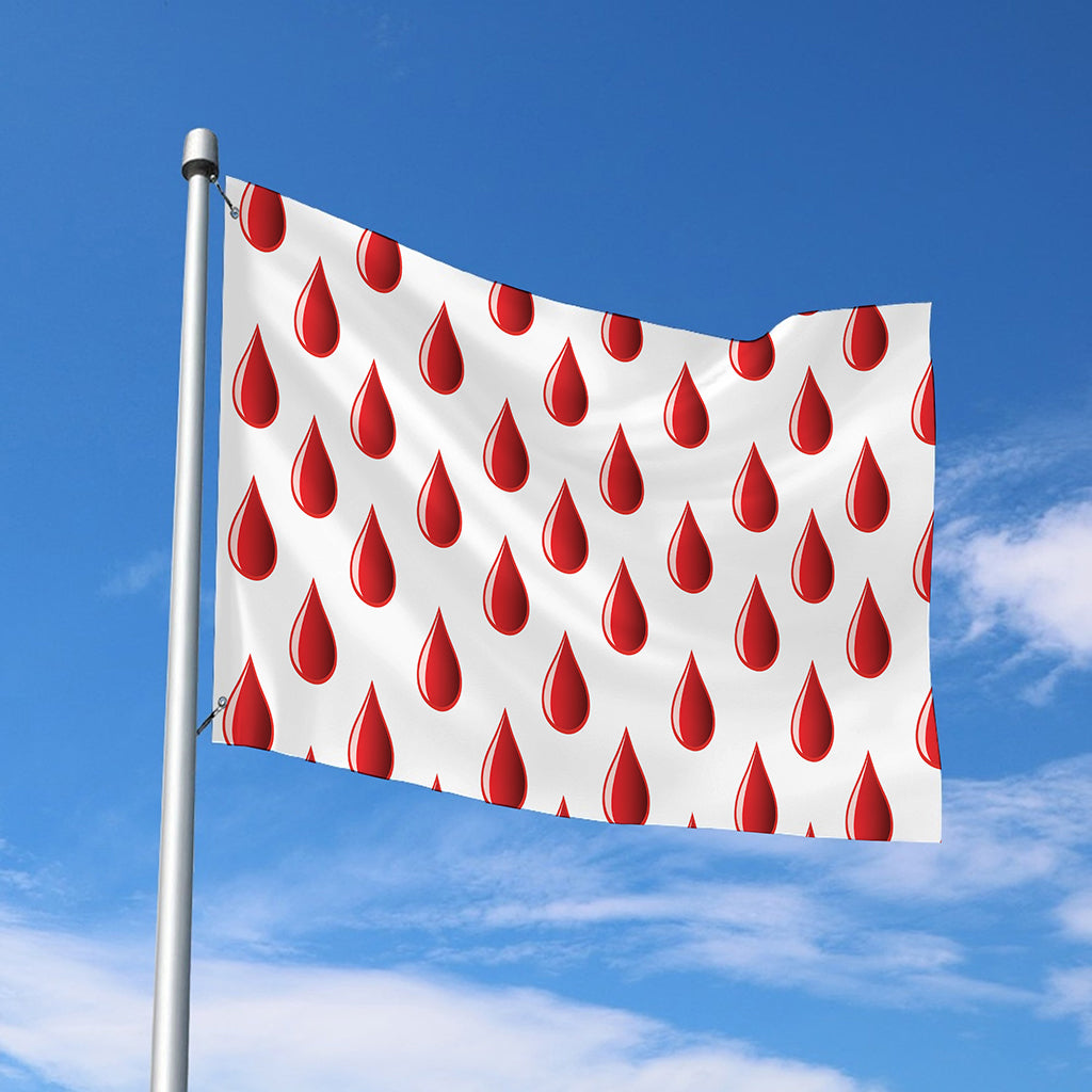 Red Blood Drop Pattern Print Polyester Flag