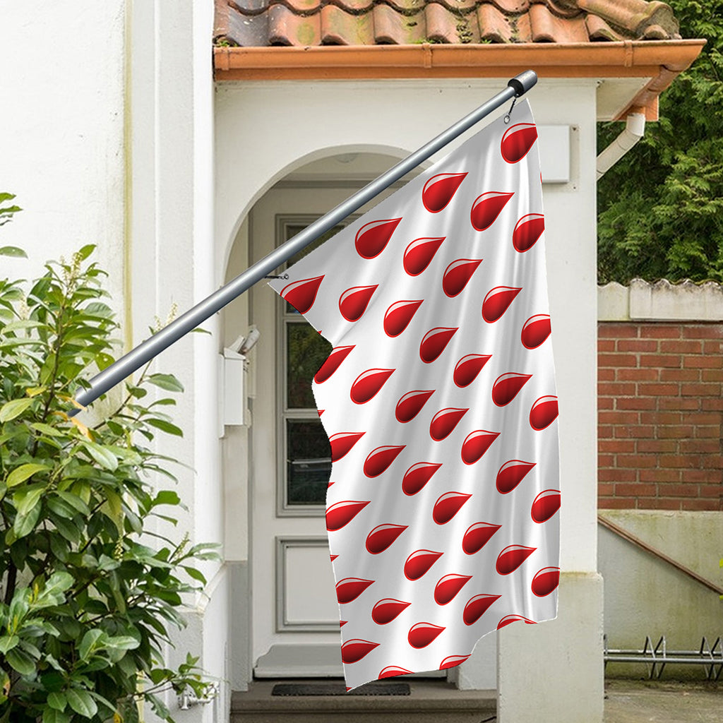 Red Blood Drop Pattern Print Polyester Flag
