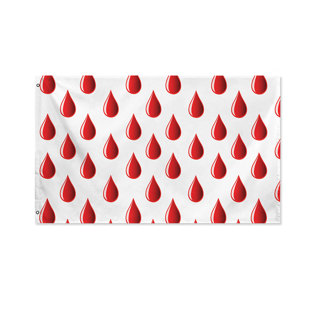 Red Blood Drop Pattern Print Polyester Flag