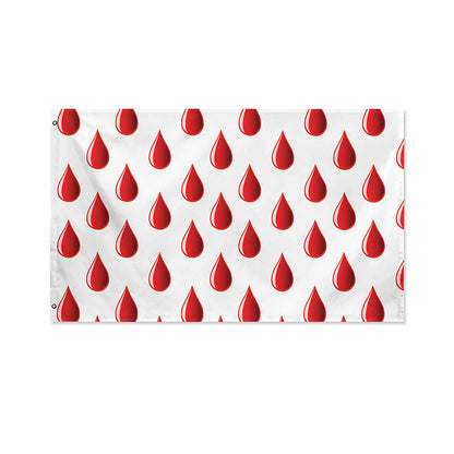Red Blood Drop Pattern Print Polyester Flag