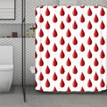 Red Blood Drop Pattern Print Polyester Shower Curtain
