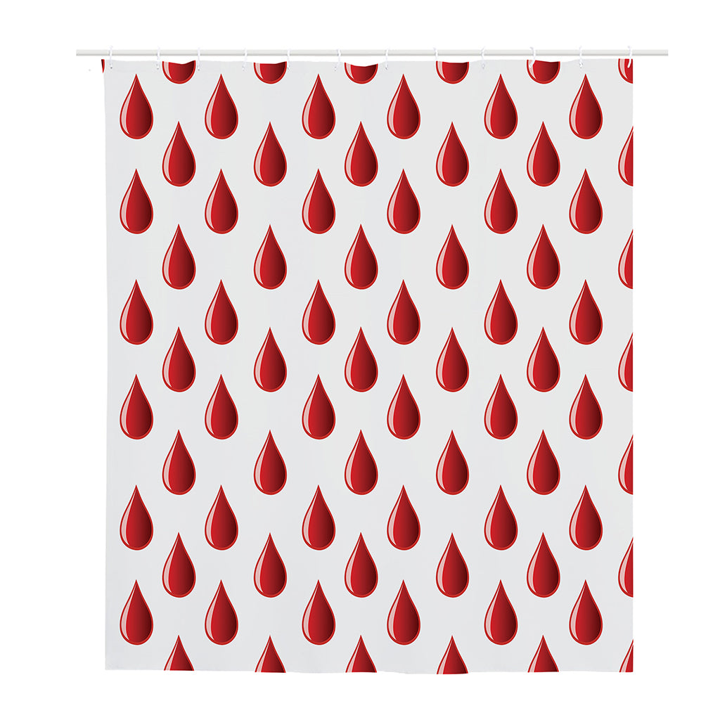 Red Blood Drop Pattern Print Polyester Shower Curtain