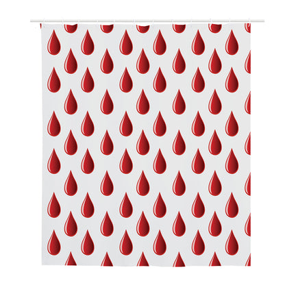 Red Blood Drop Pattern Print Polyester Shower Curtain