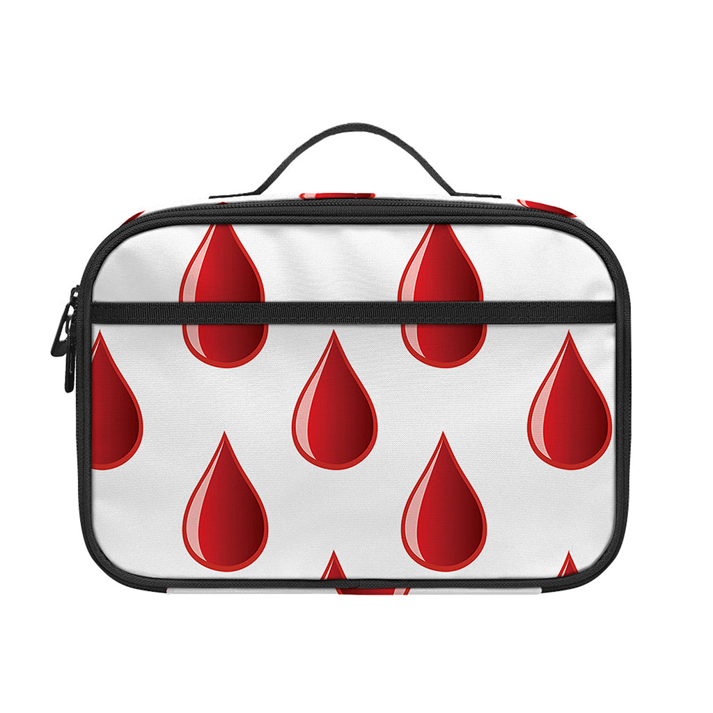 Red Blood Drop Pattern Print Portable Lunch Bag