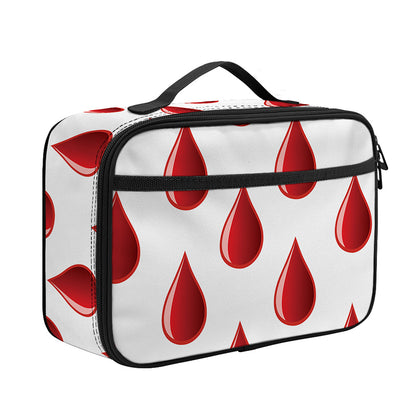 Red Blood Drop Pattern Print Portable Lunch Bag