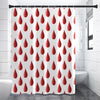 Red Blood Drop Pattern Print Premium Shower Curtain