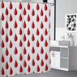 Red Blood Drop Pattern Print Premium Shower Curtain