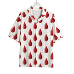 Red Blood Drop Pattern Print Rayon Hawaiian Shirt