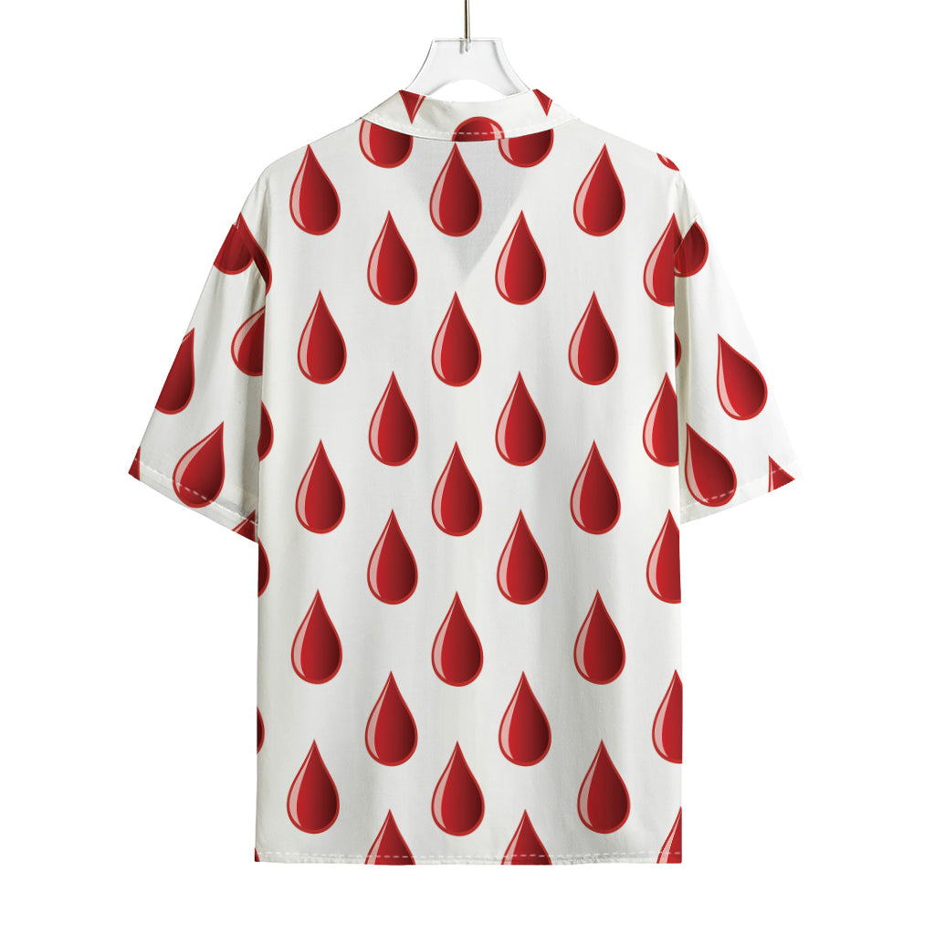 Red Blood Drop Pattern Print Rayon Hawaiian Shirt