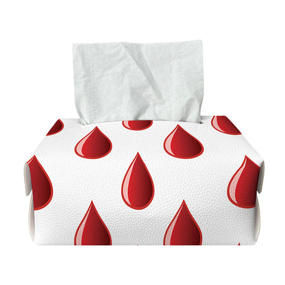 Red Blood Drop Pattern Print Rectangle Tissue Box Cover