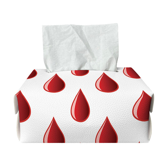 Red Blood Drop Pattern Print Rectangle Tissue Box Cover