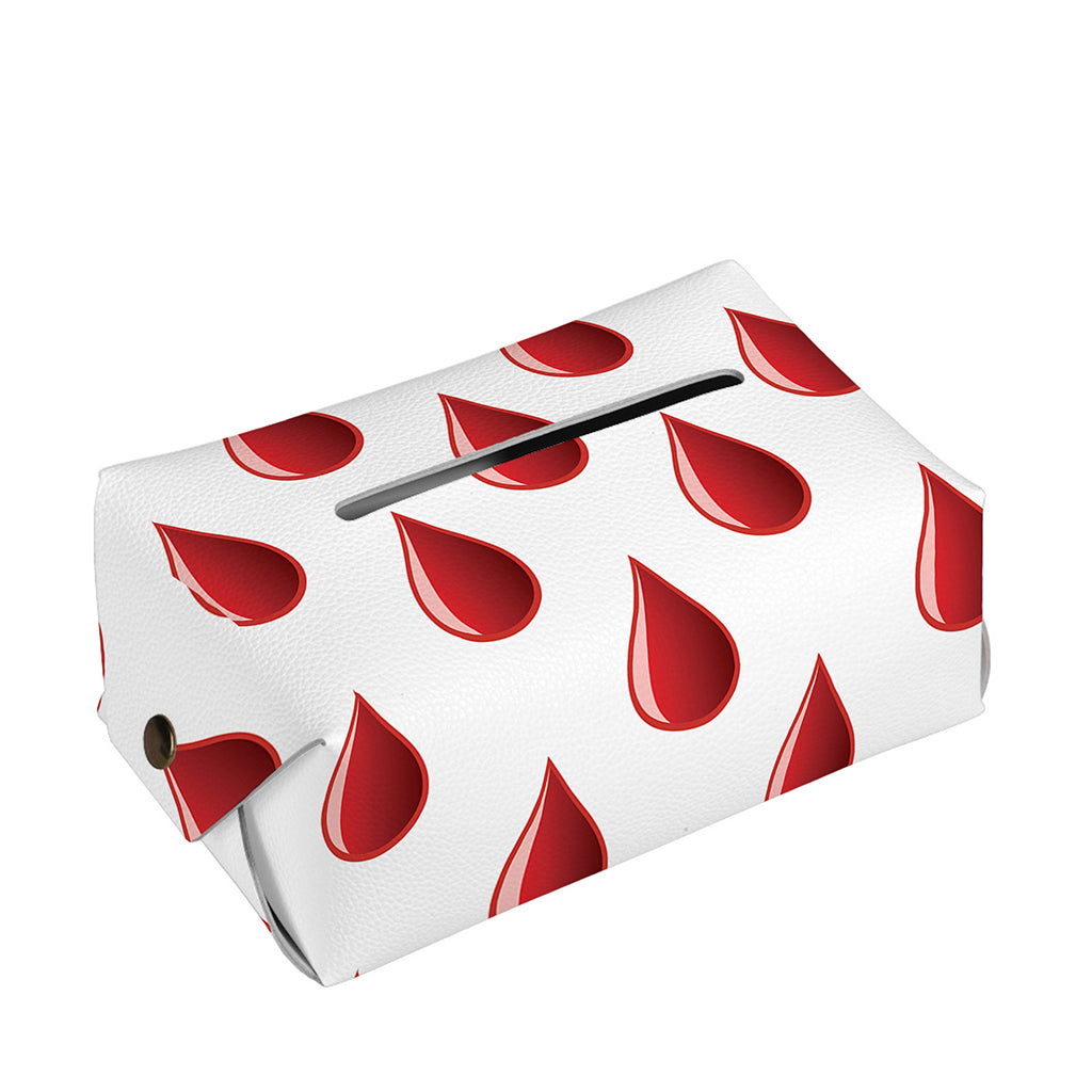 Red Blood Drop Pattern Print Rectangle Tissue Box Cover