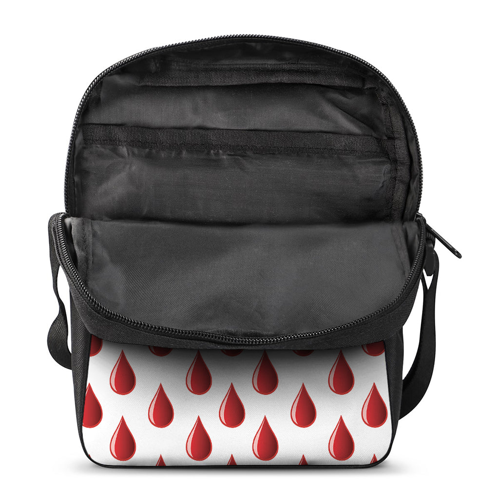 Red Blood Drop Pattern Print Rectangular Crossbody Bag