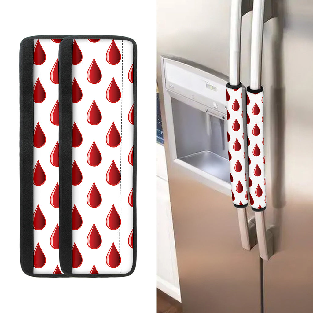 Red Blood Drop Pattern Print Refrigerator Handle Covers