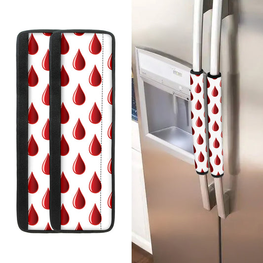 Red Blood Drop Pattern Print Refrigerator Handle Covers