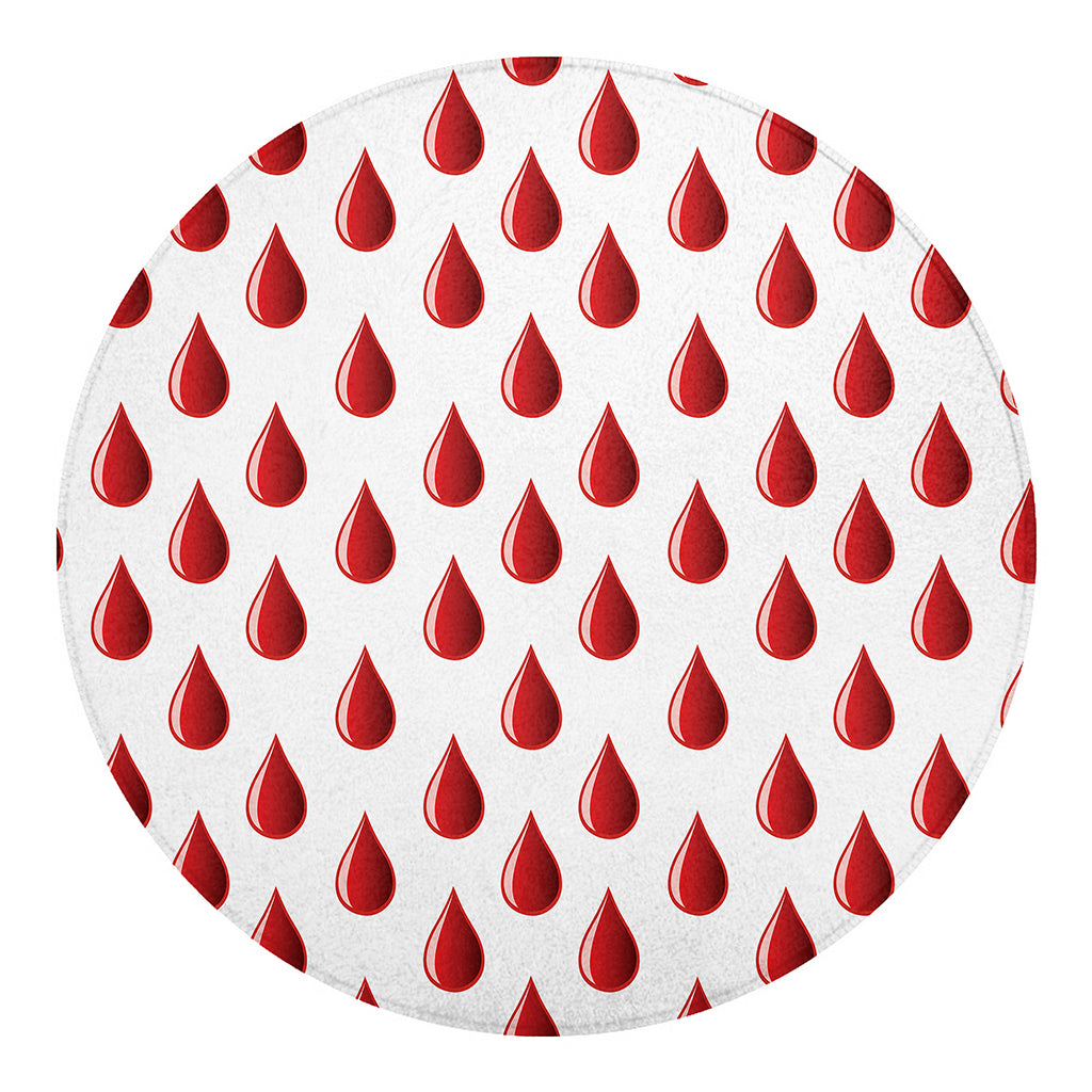 Red Blood Drop Pattern Print Round Blanket