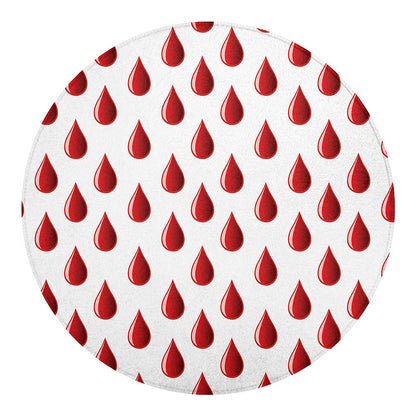 Red Blood Drop Pattern Print Round Blanket