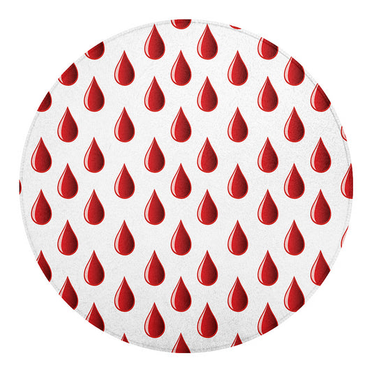 Red Blood Drop Pattern Print Round Blanket